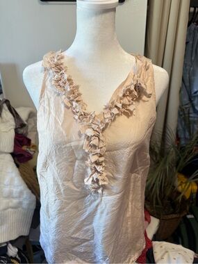 J. Crew Blush Ruffle V-Neck Camisole
